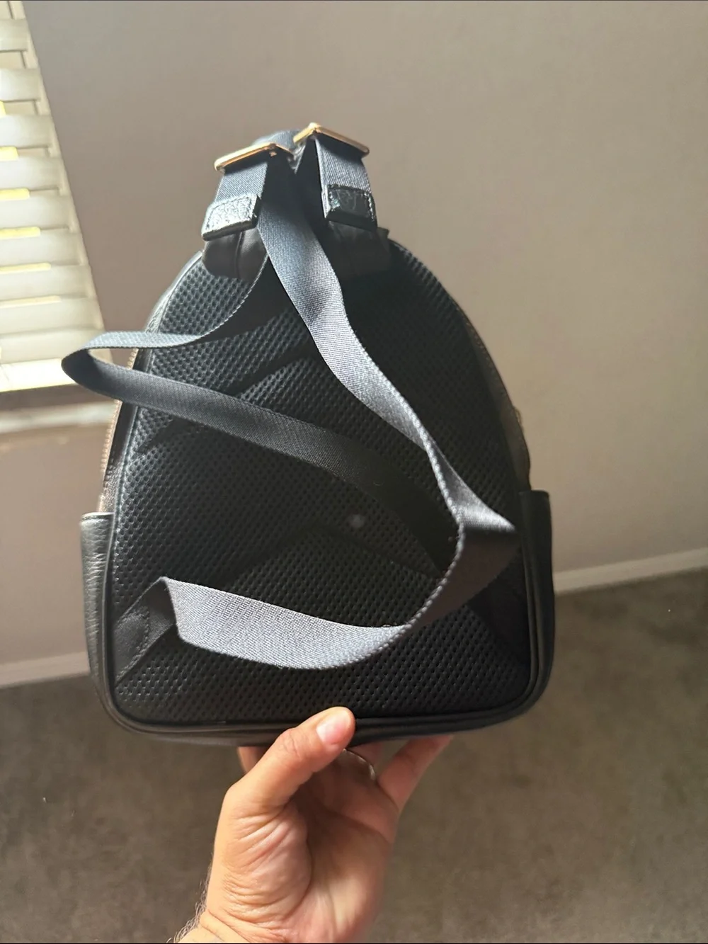 COACH Black Pebbled Leather Mini Backpack